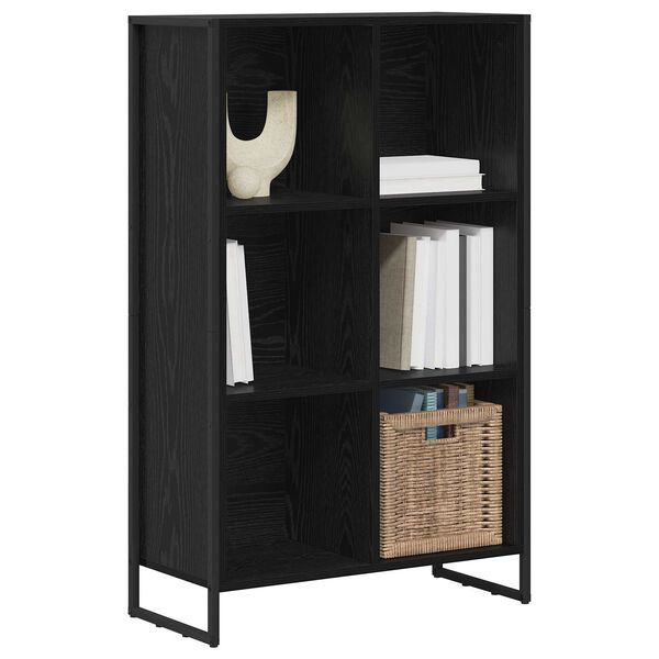 vidaXL B&uuml;cherregal Schwarz Eichen-Optik 99,5 x 30 x 108,5 cm