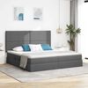vidaXL Aufbewahrungsbett mit Matratze Dunkelgrau 200 x 200 cm