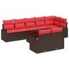 vidaXL Gartensofa-set 9 stk. Braun Poly-Rattan