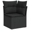 vidaXL 11-tlg. Garten-Sofagarnitur mit Kissen Schwarz Poly Rattan
