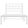 vidaXL Bettgestell mit Kopfteil Metall Wei&szlig; 107x203 cm