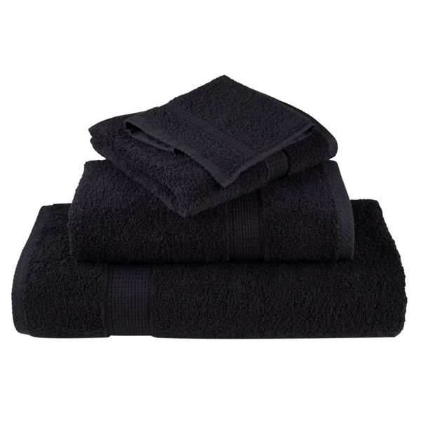 vidaXL Premium-G&auml;stet&uuml;cher SOLUND 10 Stk. Schwarz 30x50 cm 600 g/m&sup2;