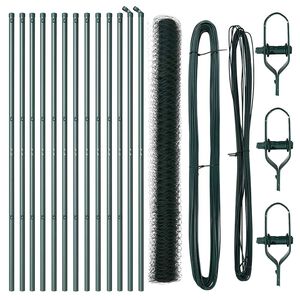 vidaXL Bodenmontierter Sechseckzaun 25 x 1,5 m PVC-beschichteter Stahl