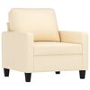 vidaXL 3-tlg. Sofagarnitur mit Kissen Creme Stoff