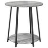 vidaXL Beistelltisch-Set mit Regal 2 pcs Grau Sonoma und Schwarz