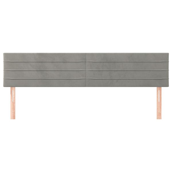 vidaXL Kopfteile Hellgrau 200x5x78/88 cm Samt
