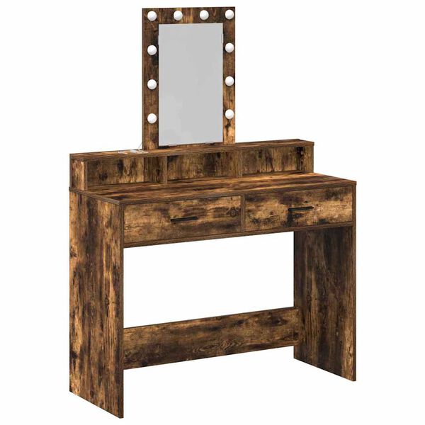 vidaXL Schminktisch mit Speicher Braun 100 x 41 x 140 cm Holzwerkstoff
