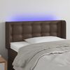 vidaXL LED Kopfteil Braun 83x16x78/88 cm Kunstleder