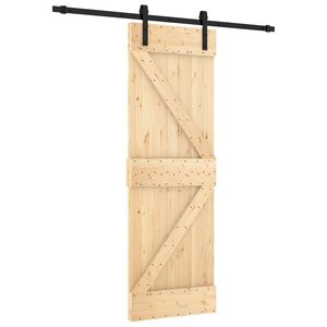 vidaXL Schiebet&uuml;r 70 x 210 cm Massivkiefer (Unbehandelt)
