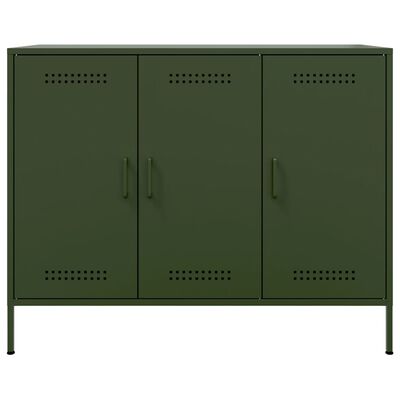 vidaXL Sideboard Olivgrün 100,5x39x79 cm Stahl