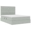 vidaXL Bett mit Stauraum und LED Hellgrau 140 x 200 cm Samt