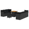vidaXL Gartensofa-set 10 stk. Schwarz Poly-Rattan