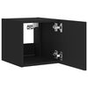 vidaXL TV-Wandschrank mit LED-Leuchten Schwarz 30,5x35x30 cm