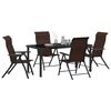vidaXL Garten Essgruppe 5 pcs Braun Pulverbeschichteter Stahl