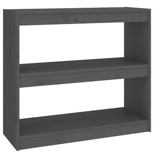 vidaXL B&uuml;cherregal/Raumteiler Grau 80x30x71,5 cm Massivholz Kiefer