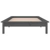 vidaXL Massivholzbett mit LEDs Grau 90x190 cm