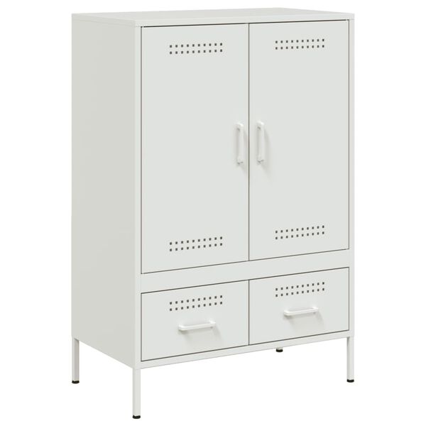 vidaXL Highboard Wei&szlig; 68x39x101,5 cm Stahl
