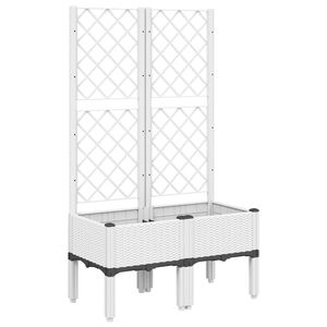 vidaXL Pflanzk&uuml;bel mit Rankgitter Wei&szlig; 80x40x142 cm PP