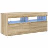 vidaXL TV-Schrank mit LED-Leuchten Sonoma-Eiche 90x35x40 cm