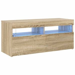 vidaXL TV-Schrank mit LED-Leuchten Sonoma-Eiche 90x35x40 cm