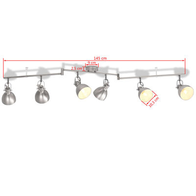 vidaXL Deckenlampe für 6 Glühlampen E14 Grau