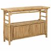 vidaXL Konsolentisch mit Regal mit T&uuml;r Natur 110 x 35 x 75 cm Bambus