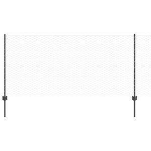 vidaXL Sechseckzaun mit Pfosten 10 x 1 m PVC-beschichteter Stahl Grau