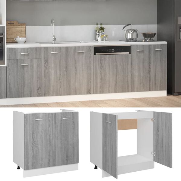 vidaXL Sp&uuml;lenunterschrank Lyon Grau Sonoma 80x46x81,5 cm Holzwerkstoff