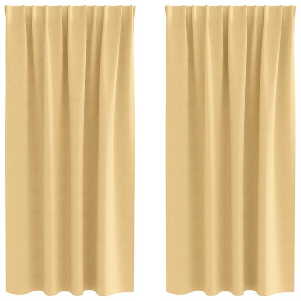vidaXL Verdunkelungs-Vorh&auml;nge mit Ringen 2 pcs Beige 175 x 140 cm