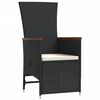 vidaXL 11-tlg. Garten-Essgruppe mit Kissen Schwarz Poly Rattan