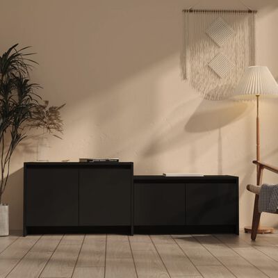 vidaXL TV-Schrank Schwarz 146,5x35x50 cm Holzwerkstoff