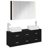 vidaXL Badezimmerm&ouml;bel-Set 4 stk. Schwarze Eiche
