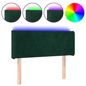 vidaXL LED Kopfteil Dunkelgr&uuml;n 83x16x78/88 cm Samt