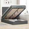 vidaXL Ottoman-Bett mit Matratze Dunkelgrau 120x190 cm Stoff