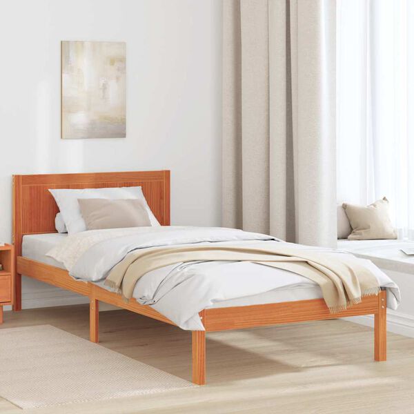 vidaXL Bettgestell Braun 80 x 200 cm Massivholz Kiefer