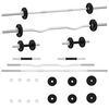 vidaXL Langhantel und Kurzhantel Set 30 kg Gusseisen