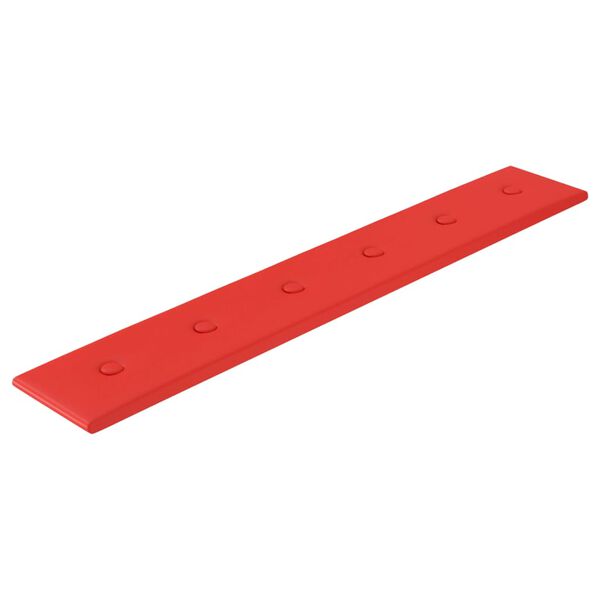 vidaXL Wandpaneele 12 Stk. Rot 90x15 cm Kunstleder 1,62 m&sup2;