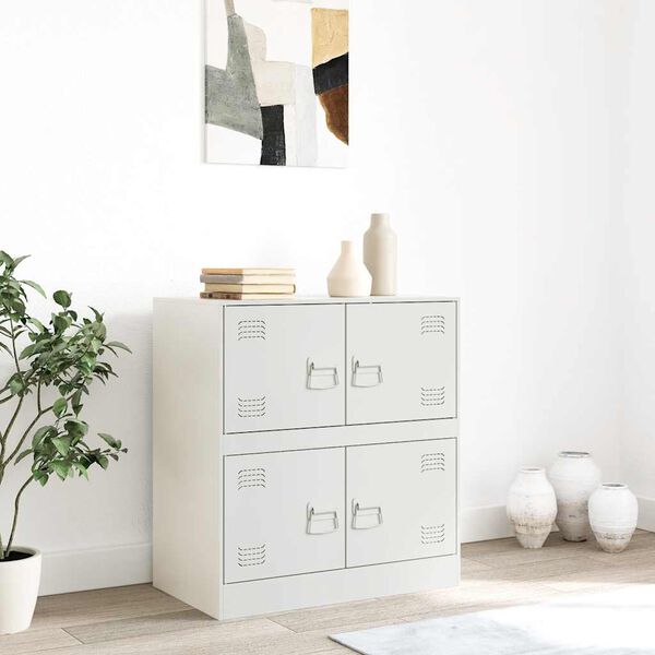 vidaXL Sideboard Wei&szlig; 67x39x73 cm Stahl