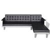 vidaXL Schlafsofa L-Form Kunstleder Schwarz
