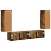 vidaXL TV-Wandregal-Set 4 pcs Ger&auml;ucherte Eiche Holzwerkstoff