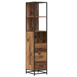 vidaXL Badezimmerm&ouml;bel-Set Altholz 35 x 37,5 x 166 cm Holzwerkstoff
