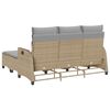 vidaXL 3-tlg. Garten-Sofagarnitur mit Kissen L-Form Beige Poly Rattan