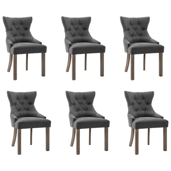vidaXL Esszimmerst&uuml;hle 6 Stk. Grau Stoff