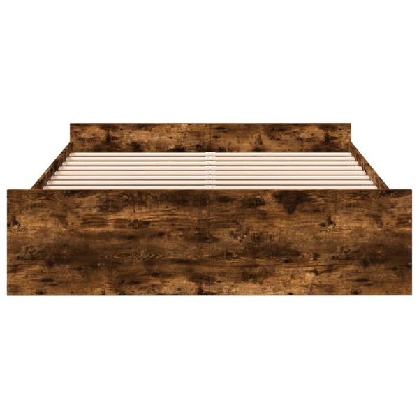 vidaXL Bettgestell mit Schubladen R&auml;uchereiche 150x200cm Holzwerkstoff