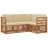 vidaXL Outdoor-Sofagarnitur 4 stk. Natur und Beige Polyester