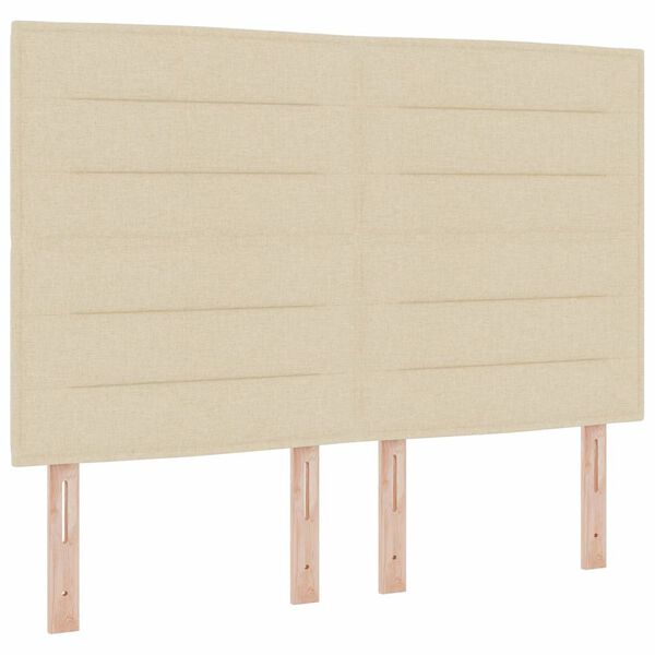 vidaXL Boxspringbett mit Matratze mit LED Creme 160 x 200 cm Stoff