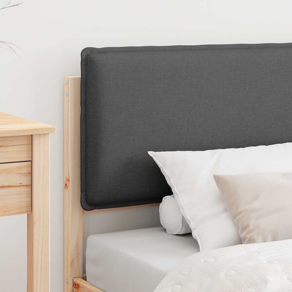 vidaXL Bettgestell mit gepolstertem Kopfteil Dunkelgrau 80 x 200 cm