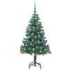 vidaXL Weihnachtsbaum mit 150 LEDs mit St&auml;nder Gr&uuml;n 150 cm PVC