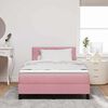 vidaXL Boxspringbett mit Matratze mit Kopfteil Rosa 120 x 190 cm Samt