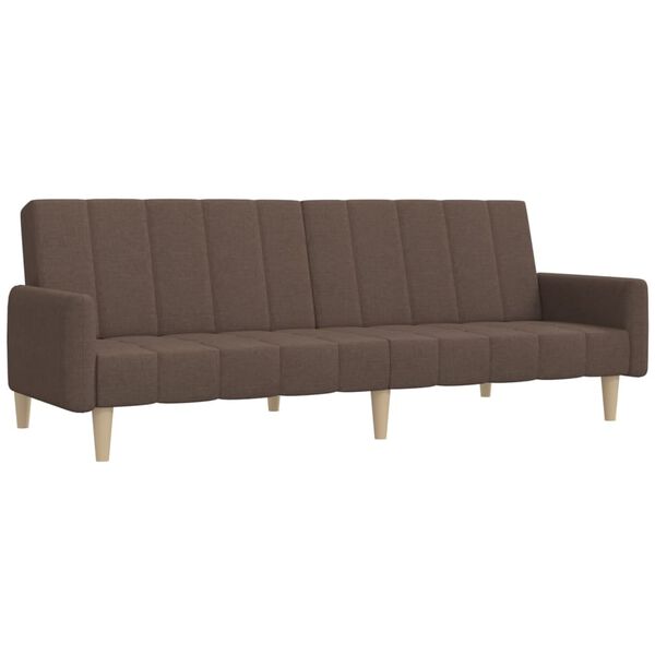 vidaXL Schlafsofa 2-Sitzer mit Fußhocker Taupe Stoff